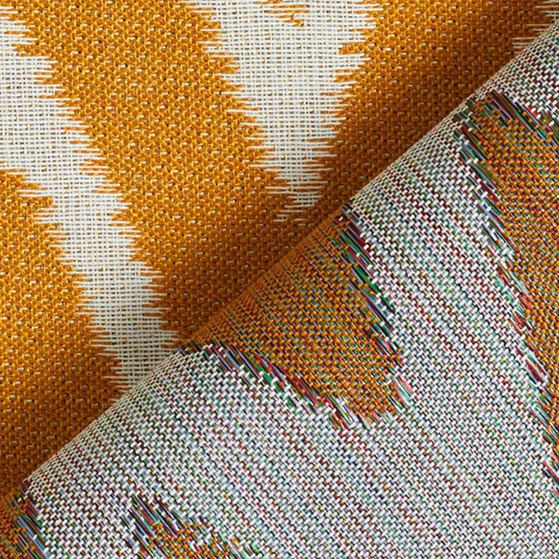 Outdoorstof jacquard Ikat patroon – mosterd,  image number 4