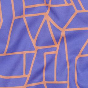 Katoen voile Town | Nerida Hansen – blauwlila/perzik sinaasappel, 
