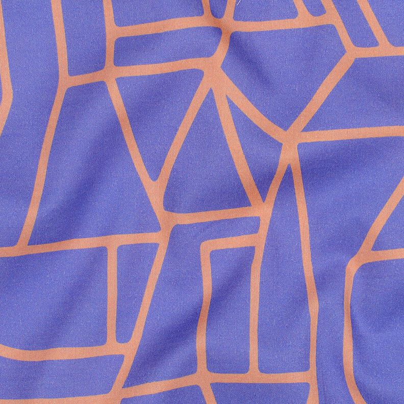 Katoen voile Town | Nerida Hansen – blauwlila/perzik sinaasappel,  image number 2