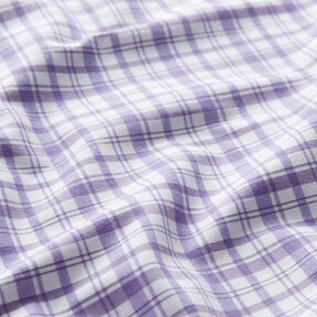 Katoenen stretch ruit – wit/lavendel, 