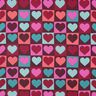 Katoenpopeline Diamanten harten | Poppy Fabrics – roodbruin,  thumbnail number 1