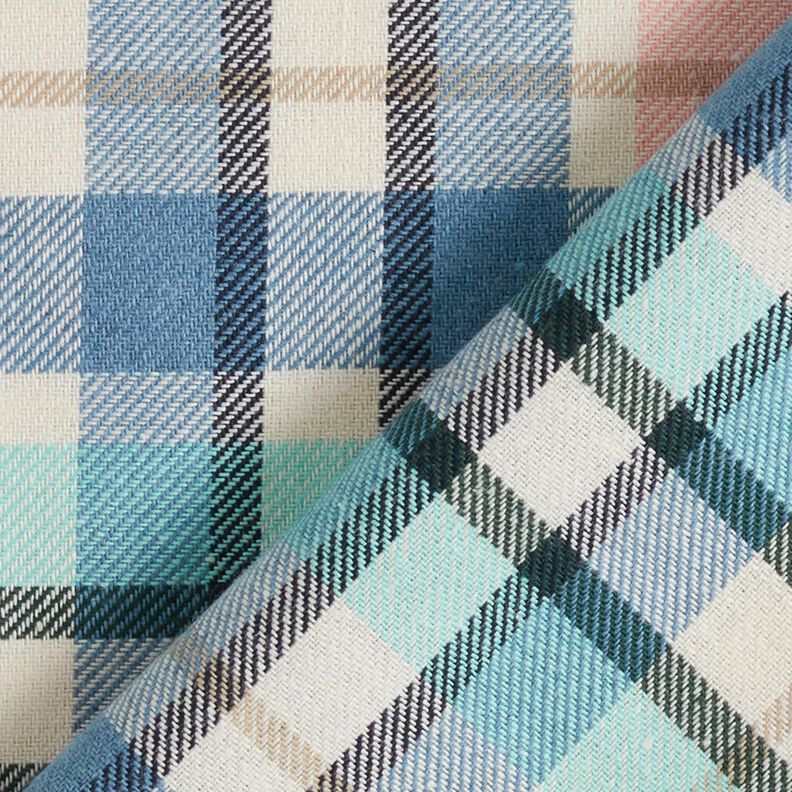Katoenmix Keper geruit – stralend blauw/lichtroze,  image number 4