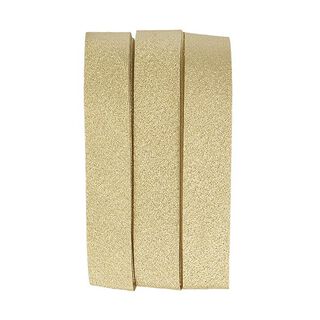Opstrijkbare schuine band glitter [20 mm | 2 m] - goud, 