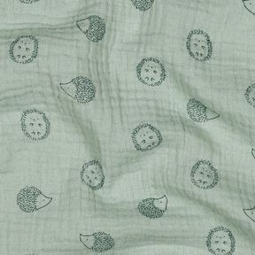 Mousseline/dubbel gehaakte stoffen Egels | Poppy Fabrics – licht mint/donkergroen, 
