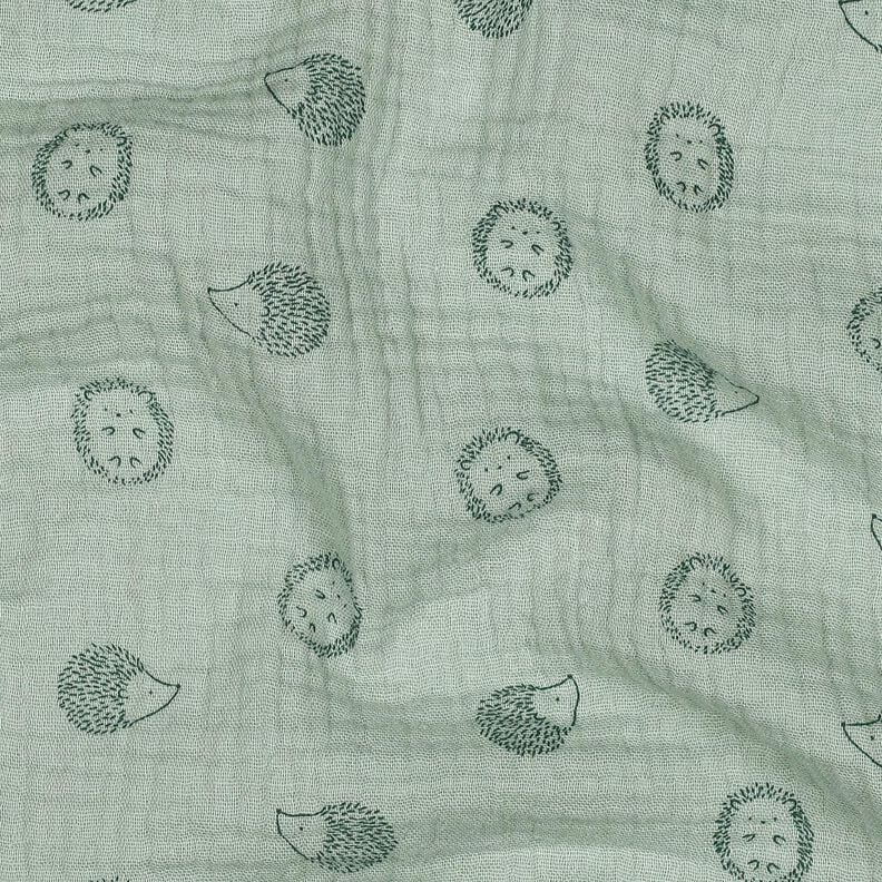 Mousseline/dubbel gehaakte stoffen Egels | Poppy Fabrics – licht mint/donkergroen,  image number 2