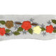 Tule band bloemen borduursel  – bruin/rood,  thumbnail number 1