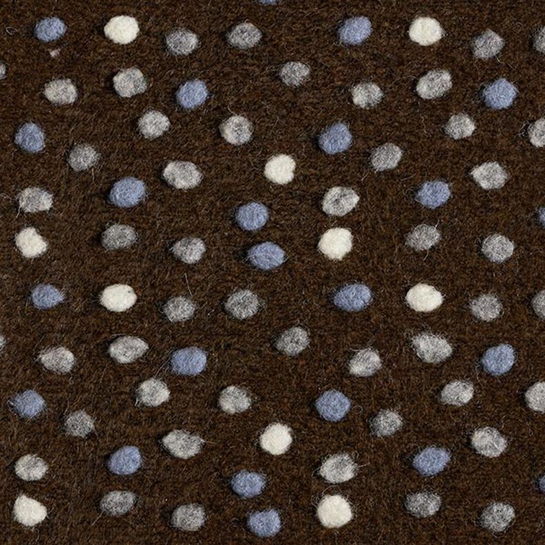 Gebreide wol kleurrijke knoppen – donkerbruin,  image number 1