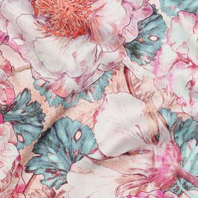 Katoensatijn Japanese Anamone | Nerida Hansen – pastelviolet/aquablauw, 