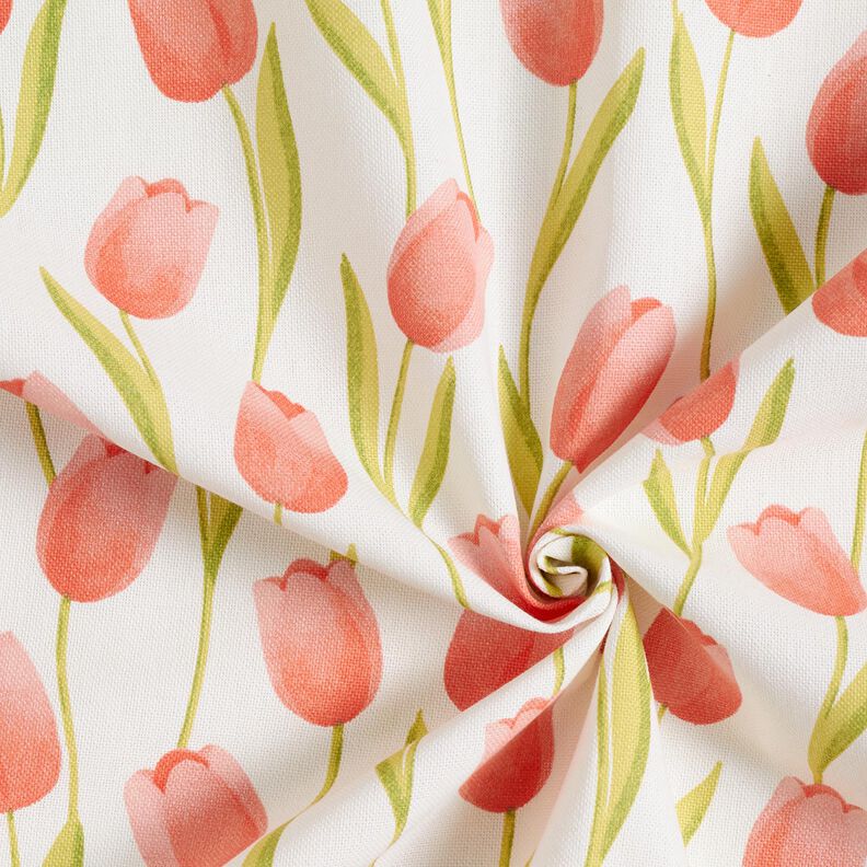 Decostof Half panama Tulpen – ivoor/kreeft, image number 3