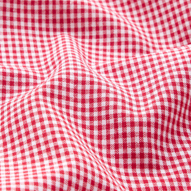 Katoenen stof Vichy ruit 0,2 cm – rood/wit,  image number 2