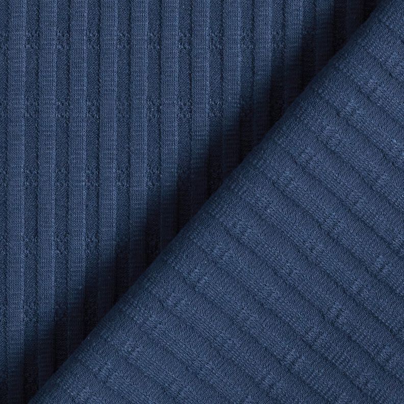 Ribjersey Enkelvoudig breipatroon – nachtblauw,  image number 4