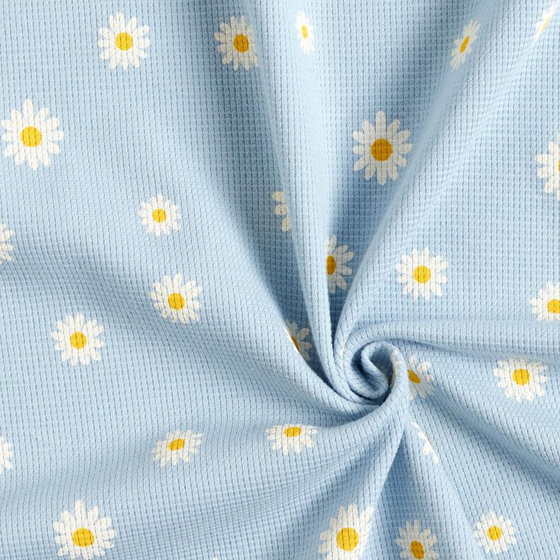 Wafel jersey Madeliefjes – zilverblauw,  image number 4