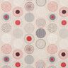 Decostof Half panama geschilderde cirkels – rood/natuur,  thumbnail number 1