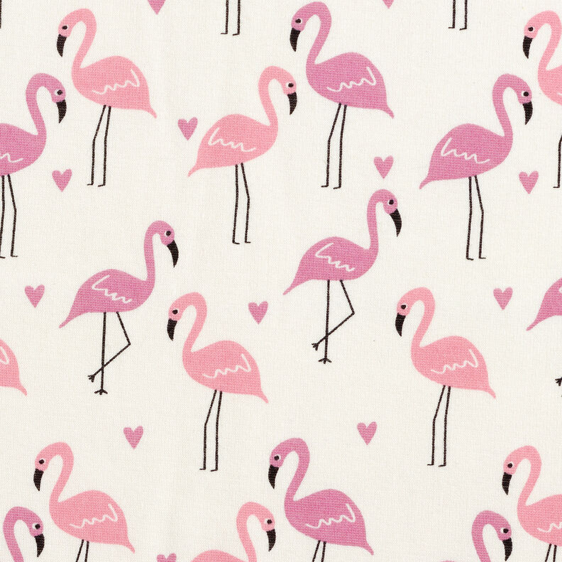 Alpenfleece verliefde flamingo's – ecru,  image number 1