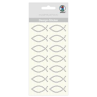 Designsticker doop [ 14 Stuk ] – zilver metalen, 