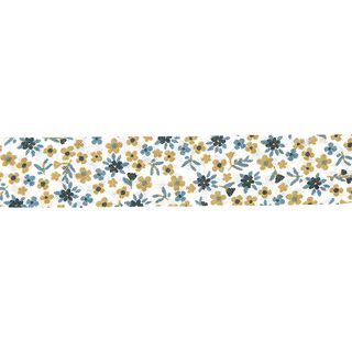 Biasband kleine bloemen [20 mm] – marineblauw, 