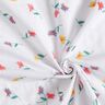 Fijne katoenen batist opgestikte bloemen | Poppy Fabrics – wit/neon oranje,  thumbnail number 3