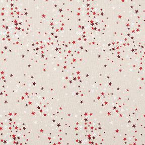 Decostof Half panama feestelijke sterren – beige/donkerrood, 