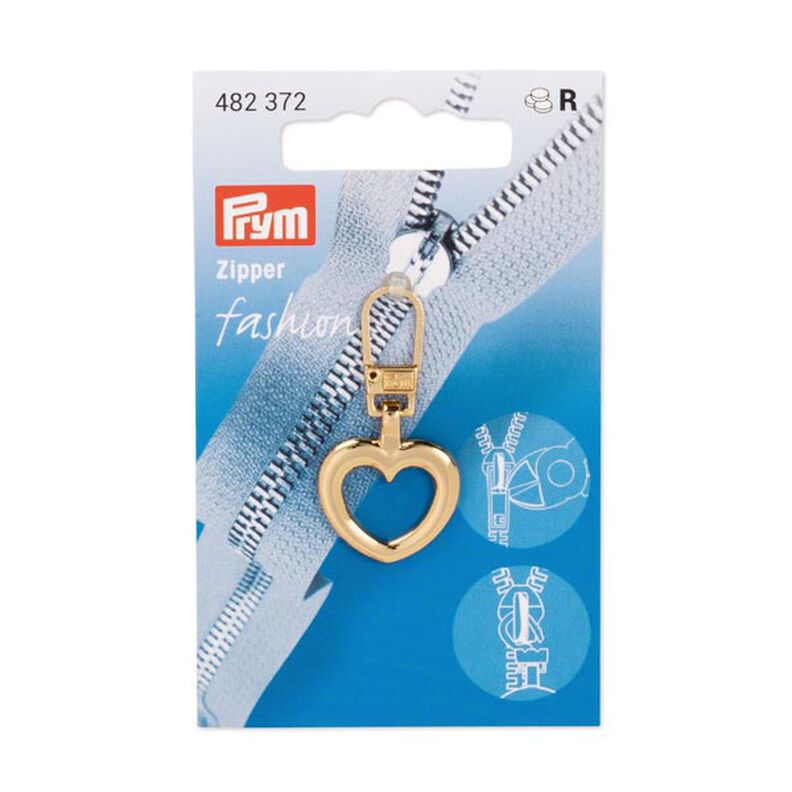 Fashion zipper hart [ 40 x 20 x 2 mm ] | Prym – goud metalen,  image number 2