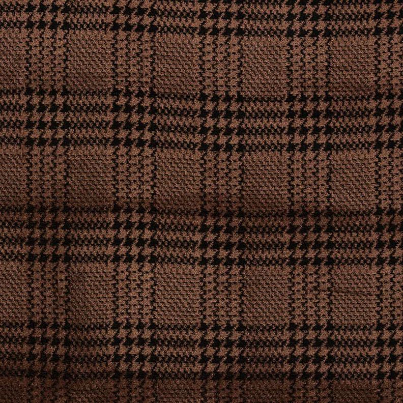 Fluwelen jersey glencheck – kastanjebruin/zwart, image number 1