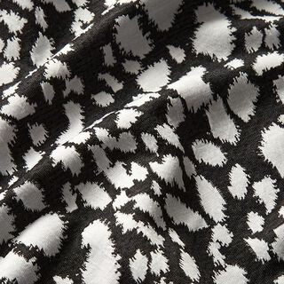 Jacquardjersey stippenpatroon – zwart/wit | Stofrestant 50cm, 