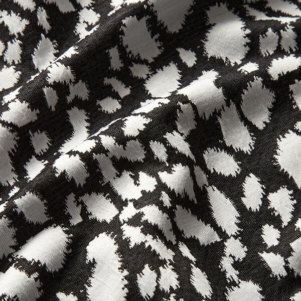Jacquardjersey stippenpatroon – zwart/wit, image number 2