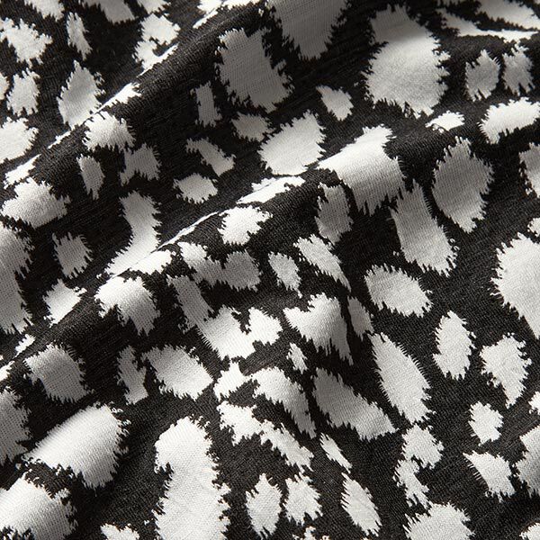 Jacquardjersey stippenpatroon – zwart/wit,  image number 2