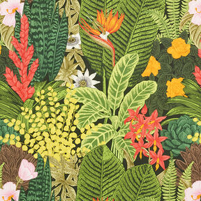 Outdoorstof Canvas exotische planten – donkergroen, 