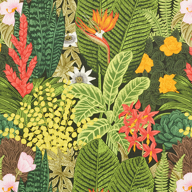 Outdoorstof Canvas exotische planten – donkergroen,  image number 1