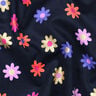 Babyrib Bloemen met glitterprint | Poppy Fabrics – marineblauw,  thumbnail number 2