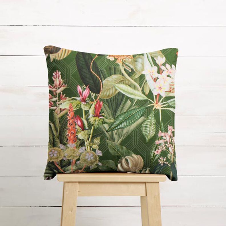 Decostof half panama Exotisch – donkergroen,  image number 7