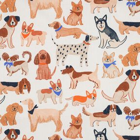 Katoenpopeline Honden Digitaal printen | Poppy Fabrics – ecru, 