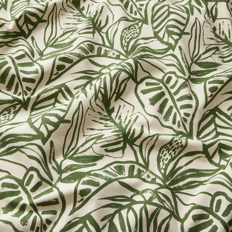 Decostof Half panama geschilderde Monstera – creme/pijn,  image number 2