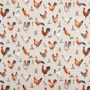 Decostof Half panama Kippen – natuur/terracotta, 
