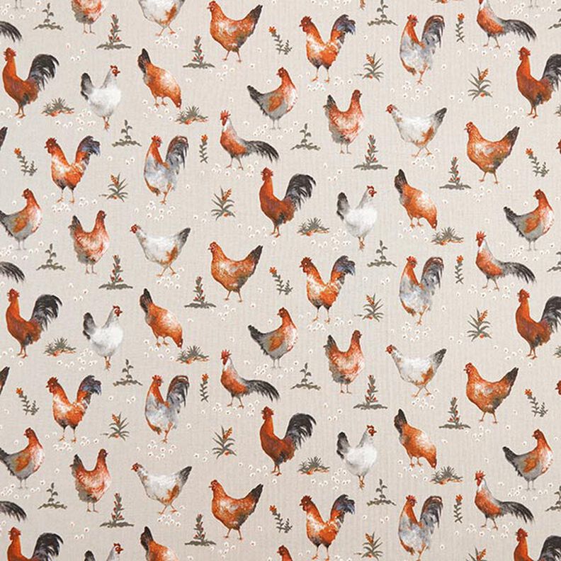 Decostof Half panama Kippen – natuur/terracotta,  image number 1
