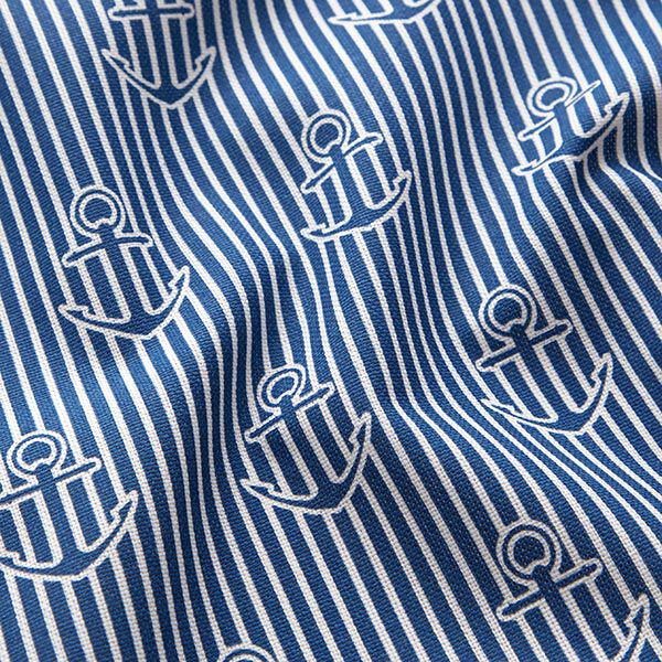 Decostof Half panama Anker – oceaanblauw/wit, image number 2