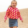 Softsweat golvende ruit| Poppy Fabrics – intens roze/perzik sinaasappel,  thumbnail number 5