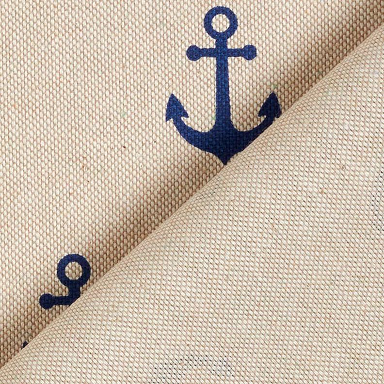 Decostof Half panama Anker – marineblauw/natuur, image number 4