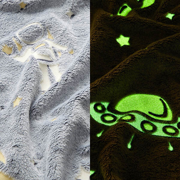 Gezellige fleece Glow in the dark universum – nachtblauw/creme, image number 3
