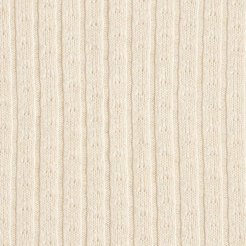 Breistof Ajour elegante glitterstrepen – creme, image number 1