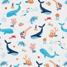 Katoenen stof Cretonne Onderwaterdieren – wit/aquablauw,  thumbnail number 1