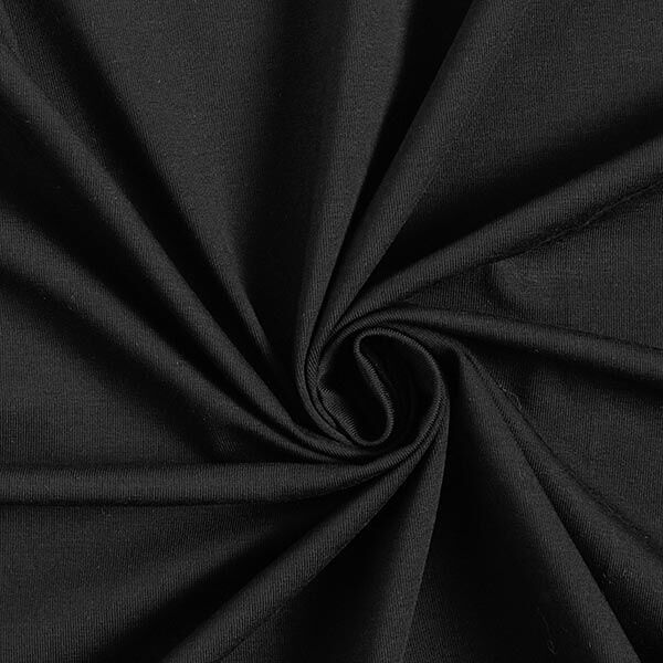 Katoenjersey medium effen – zwart,  image number 1