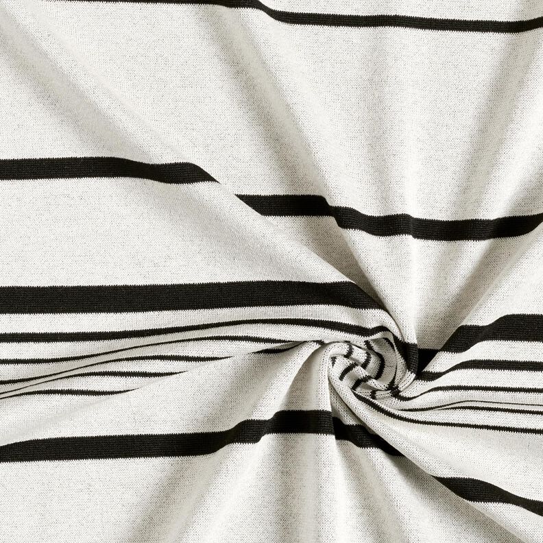 Gebreide jacquard onregelmatige strepen – ecru/zwart, image number 4