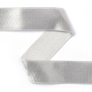 Satijnband doubleface - zilver, 