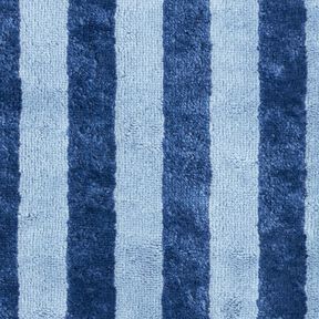 Badstof Bamboe Blokstrepen – lichtblauw/marineblauw, 