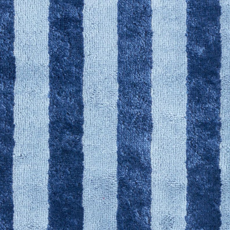Badstof Bamboe Blokstrepen – lichtblauw/marineblauw, image number 1