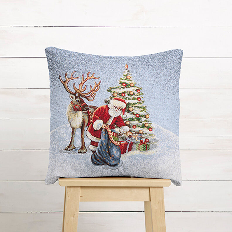 Decoratief stuk Gobelin Kerstman met rendieren – blauw, image number 5