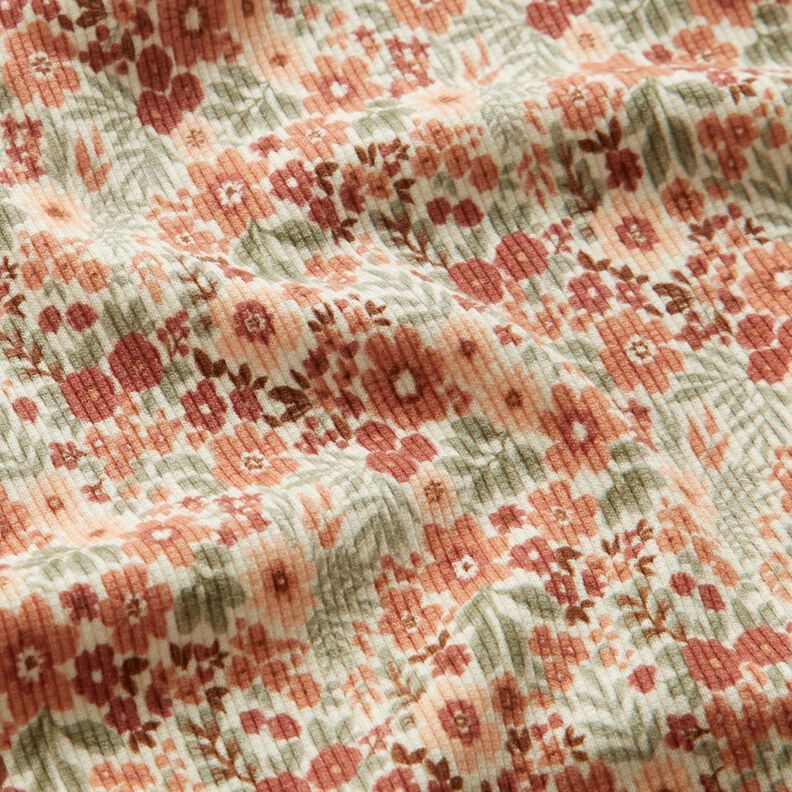 Ribjersey Bloemenweide – ecru,  image number 2