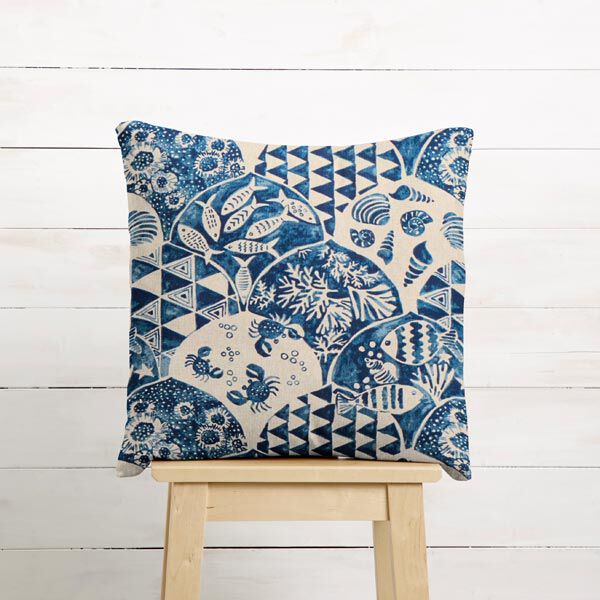 Decostof half panama Maritiem – blauw/natuur, image number 6