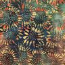 Katoenen stof Batik zonnen – blauwe spar/kastanjebruin,  thumbnail number 1